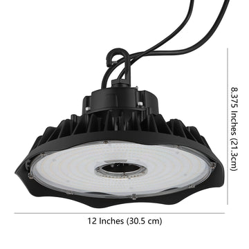 12 in. 200-Watt Integrated LED Motion Sensor High Bay Indoor/Outdoor UFO Light with 26000 Lumens 5000K - JONATHAN Y
